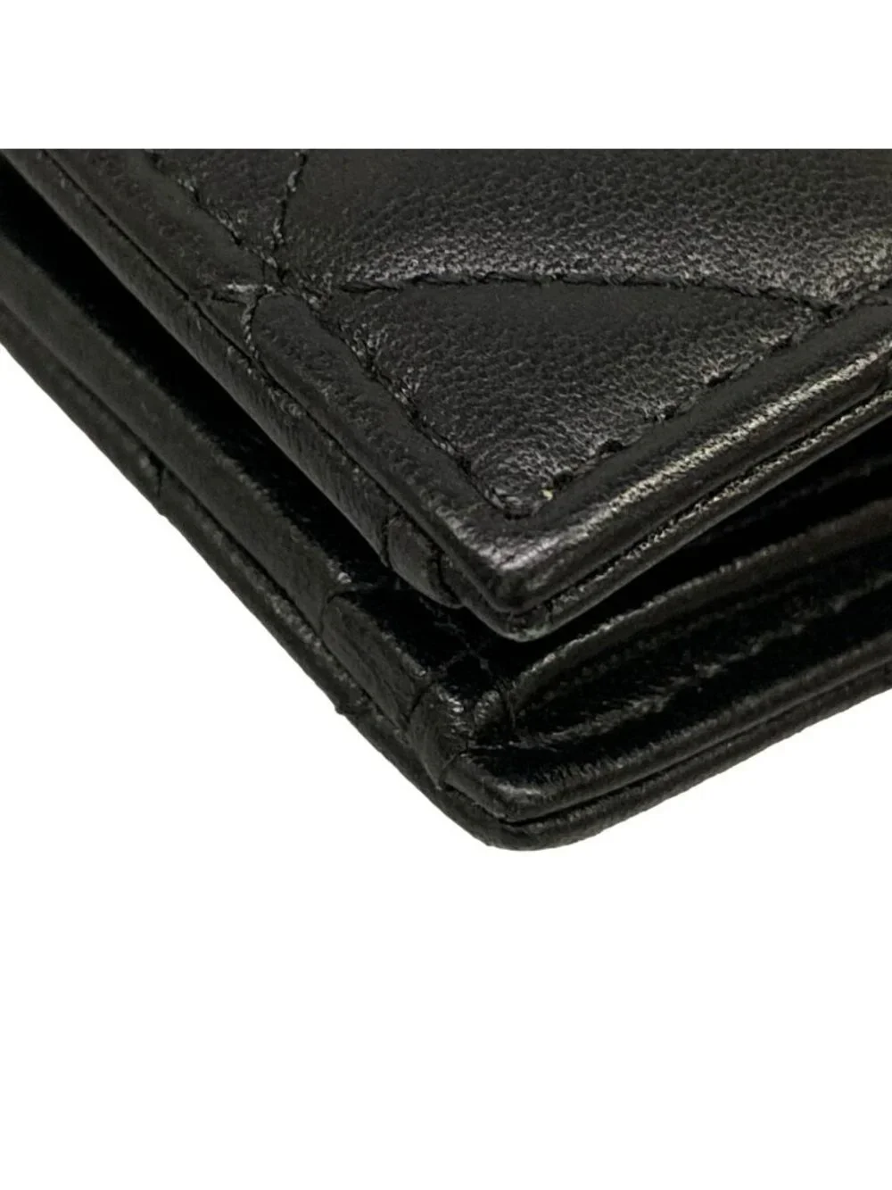 Chanel Bifold Wallet Quilted AP Black Silver Star Rhinestone Lambskin
